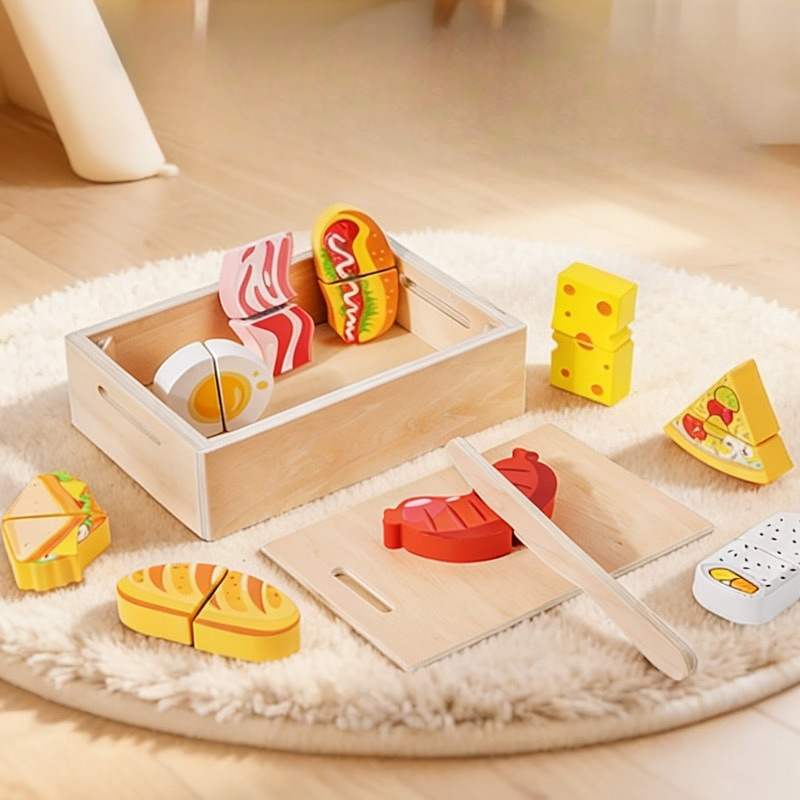 Wooden Cut and Stamp Food Simu - Kids Toys Kitchen Set recension och pris